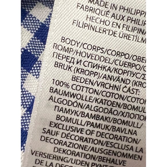 Ralph Lauren Blue & White Gingham Classic Fit Button Down Men's Shirt Large - Picture 5 of 8